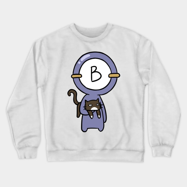 B bloodtype Crewneck Sweatshirt by Oricca